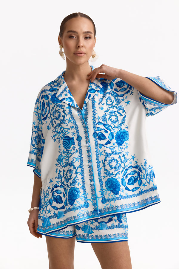 Костюм Azure Chic з шортами та сорочкою