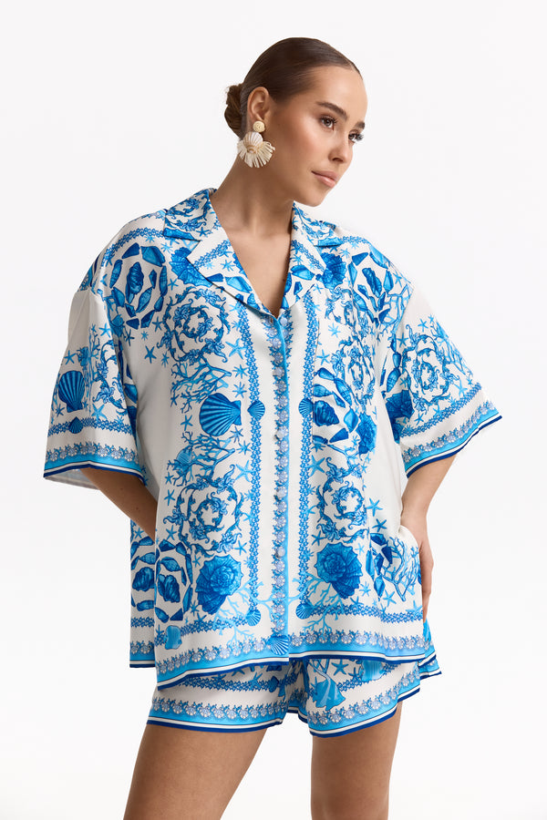 Костюм Azure Chic з шортами та сорочкою